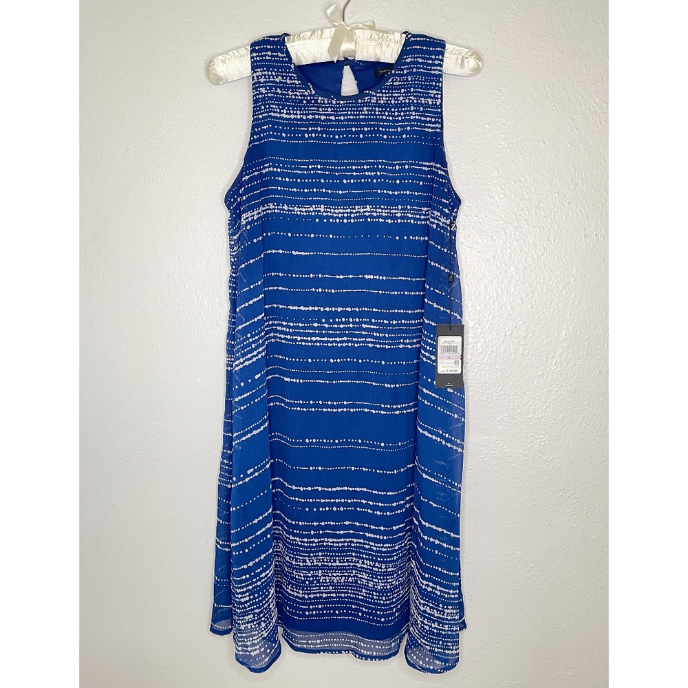 Tommy Hilfiger A-Line Shift Dress Flowy Blue & White Size 6